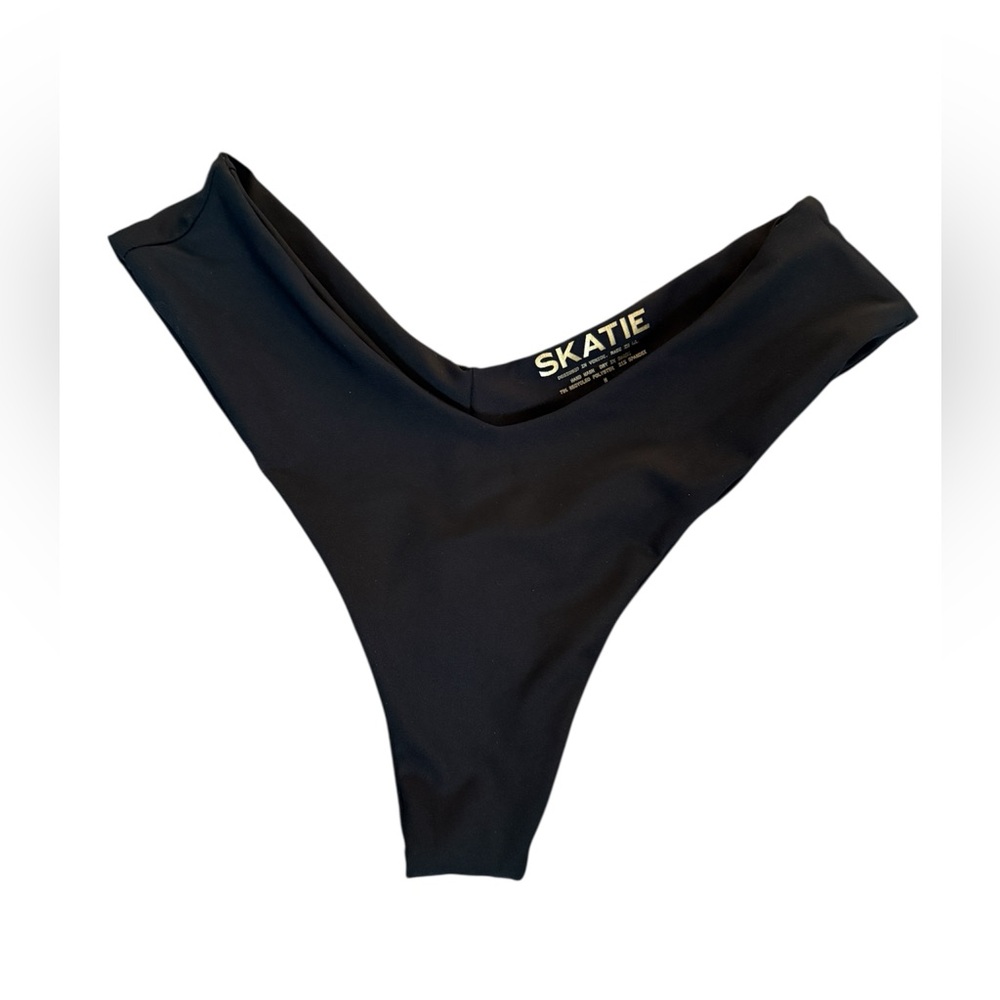 Skatie Black High-Rise V-Cut Bikini Bottom